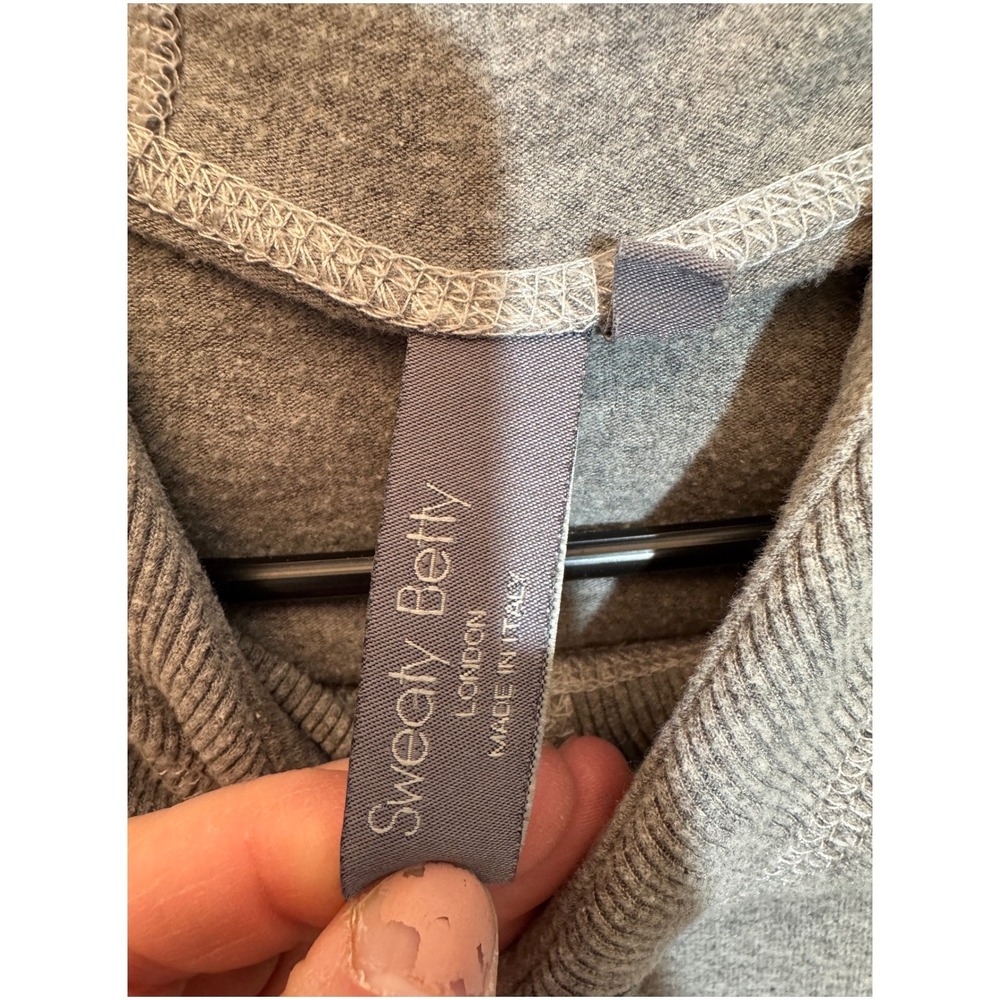 Sweaty Betty Cozy Gray‎ Escape Luxe Fleece Hoodie Crop Sz XS Soft Athleisure Gym - Picture 7 of 11
